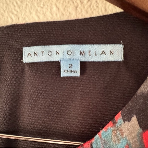 Antonio Melani Sheath Dress Sz 2 Abstract Floral Dopamine Maximalist Art Nouveau - Picture 7 of 14